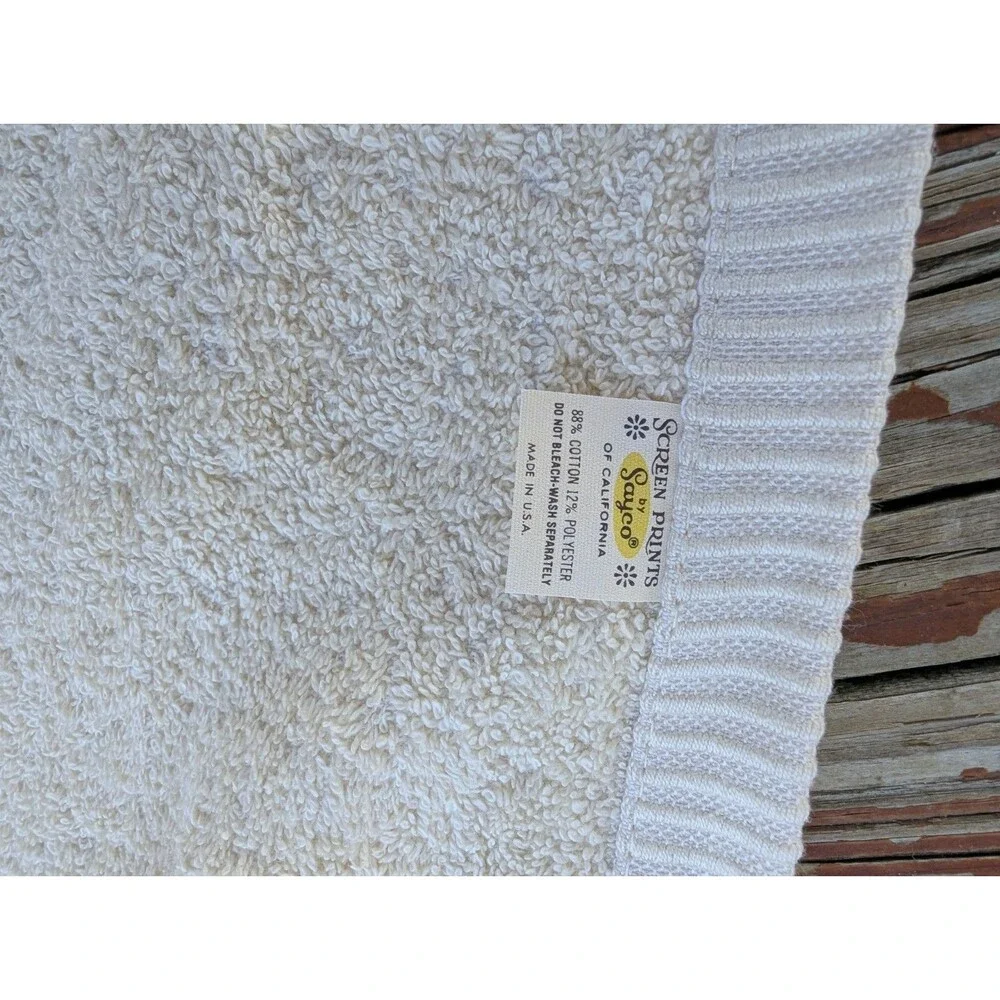 Rabindra Siamese Cats Vintage 70s Bath Towel Set Red Dot Sayco USA NEW Unused